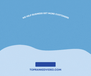 An soft pastel-blue colored animated gif that says, "We help local businesses get more customers with our guaranteed local SEO and video marketing".