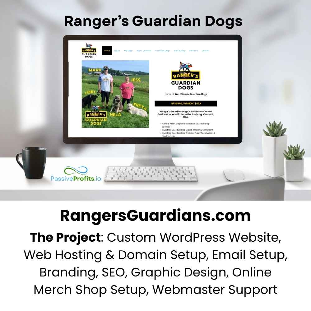 Ranger's Guardian Dogs case study custom WordPress website, branding and SEO project.