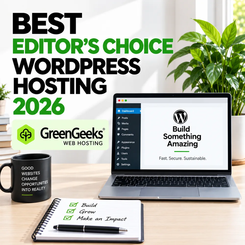 Best WordPress hosting service for 2026, GreenGeeks Editor's Choice for WordPress hosting
